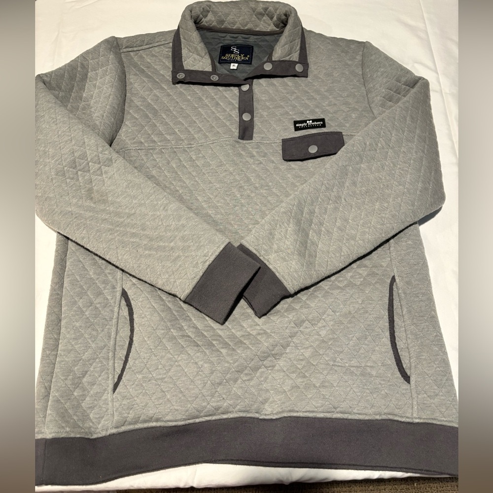Simply Southern Gray Quilted Sweatshirt